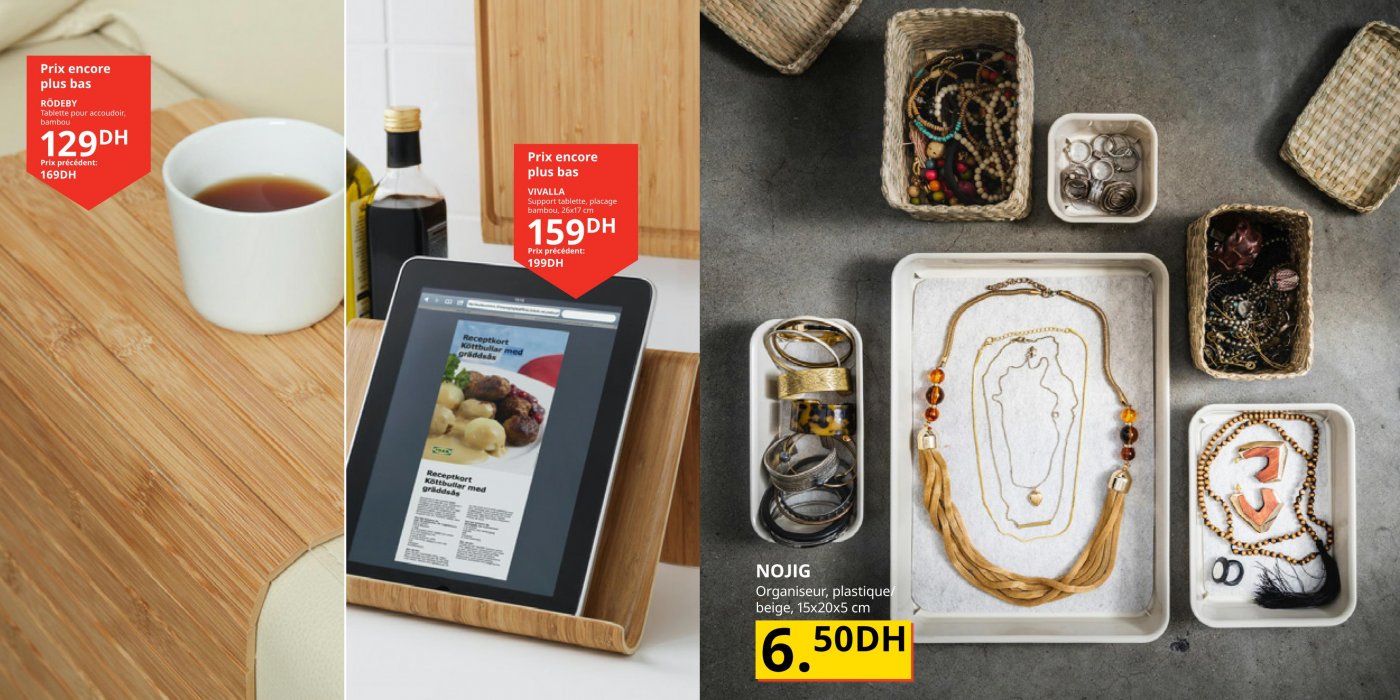 VIVALLA Support tablette, placage bambou - IKEA